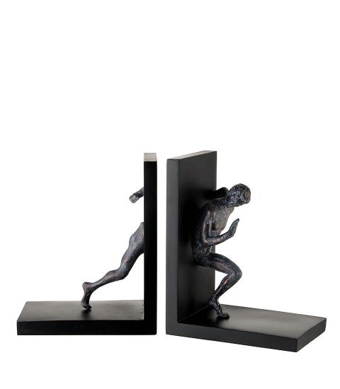 Fermalibri scultura uomo - set 2 pz