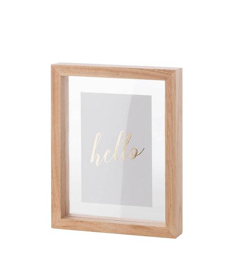 Small rectangular photo frame, light wood
