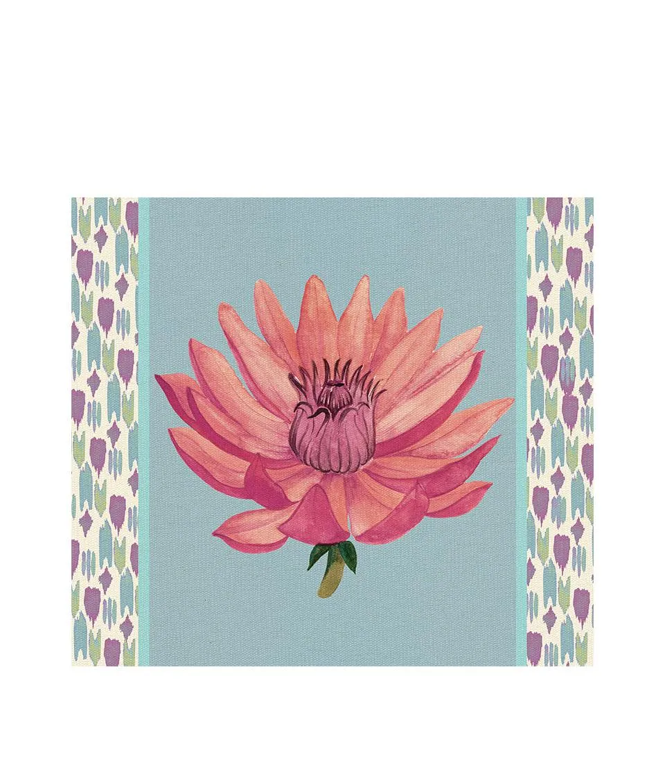 Rigid Placemat, light blue - Peonia di Samarcanda