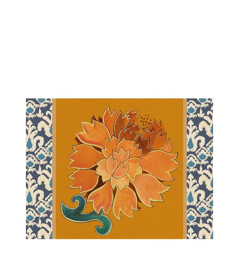 Tovaglietta rigida arancione - Peonia di Samarcanda