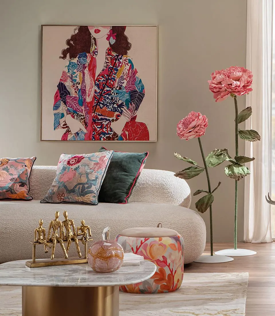 Fiore decorativo con base 150h - rosa