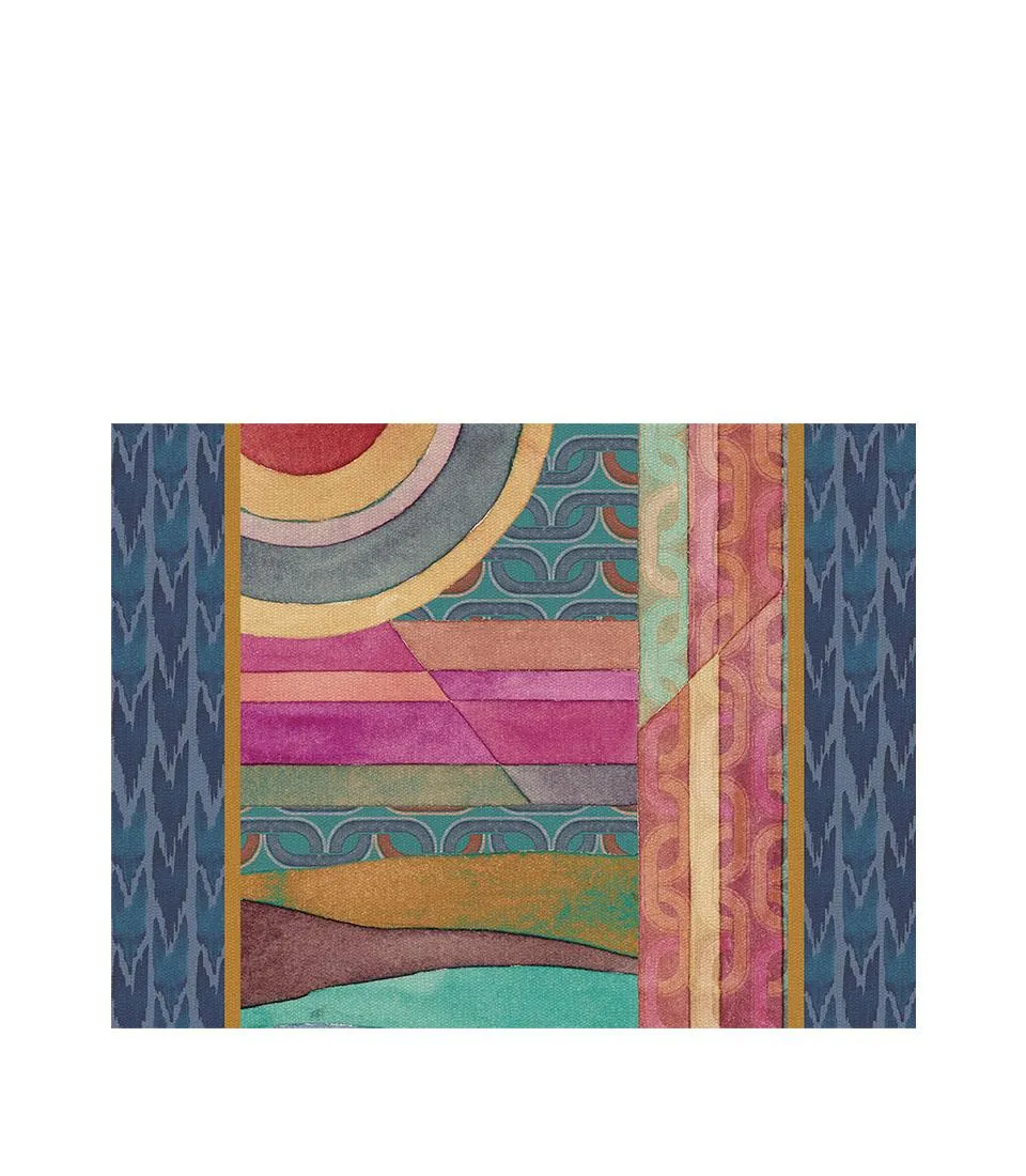 Tovaglietta rigida cornice blu - Orizzonti di seta