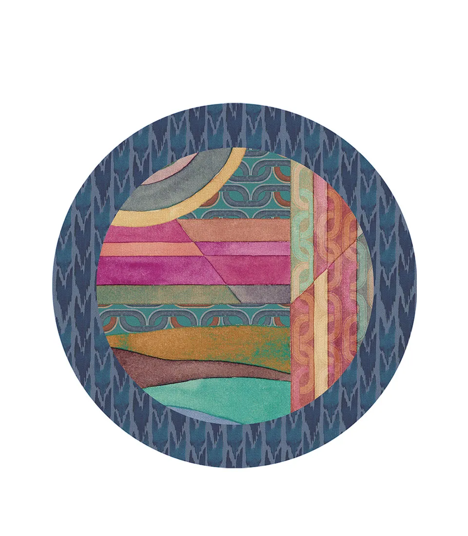 Rigid Placemat, blue edge - Orizzonti di Seta