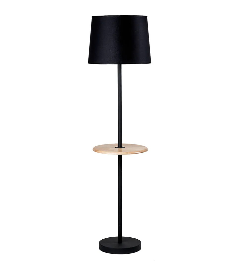 Lampada con tavolino - paralume nero