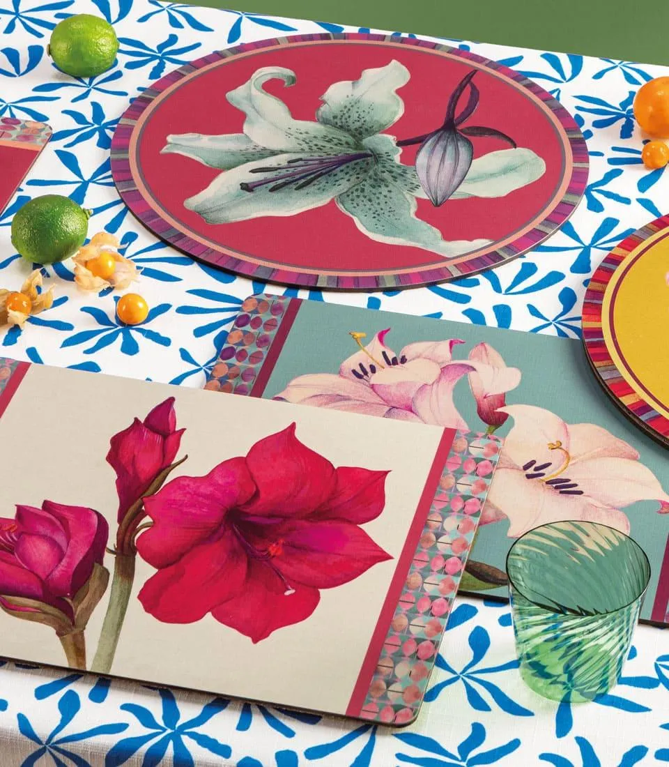 Rigid Placemat, teal green - Orchidea