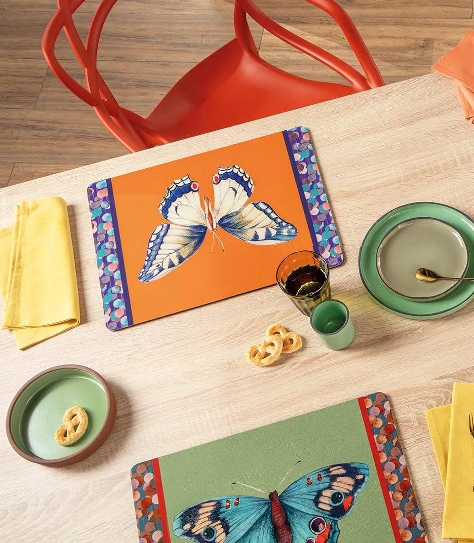 Rigid Placemat, orange - Swallowtail Butterfly