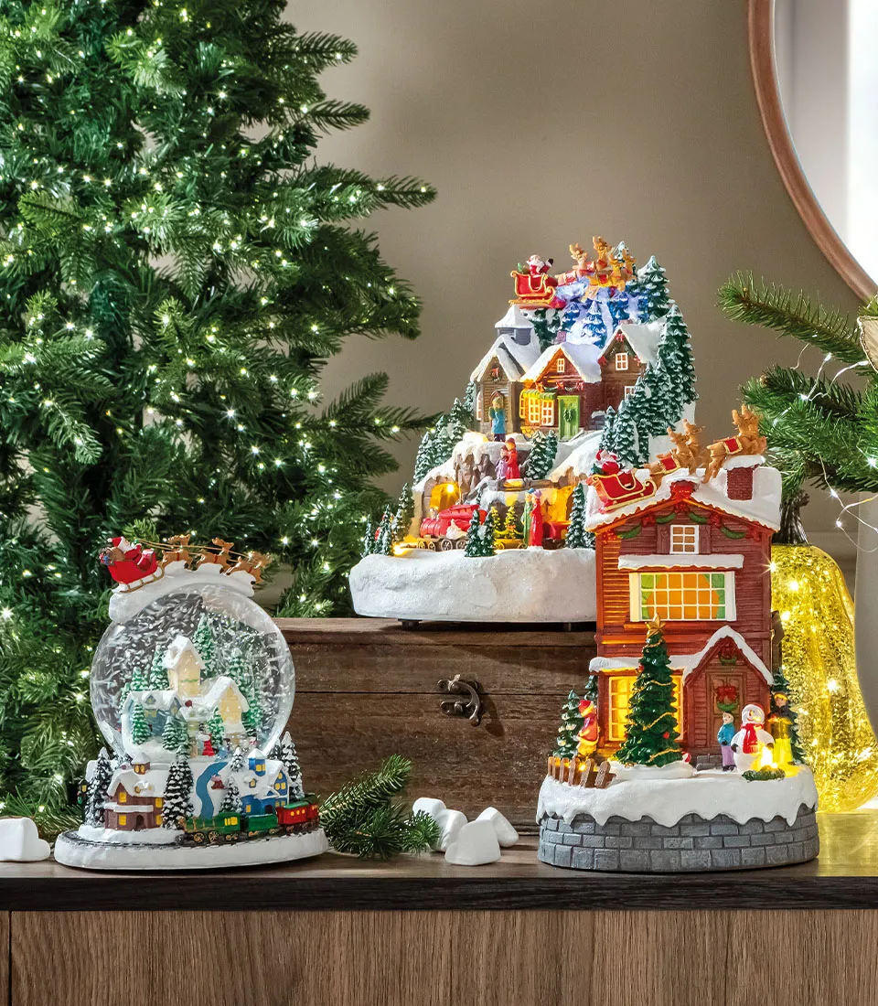 Boule de neige slitta di Babbo Natale
