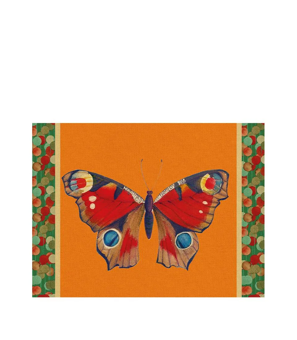 Rigid Placemat, orange - Peacock Butterfly