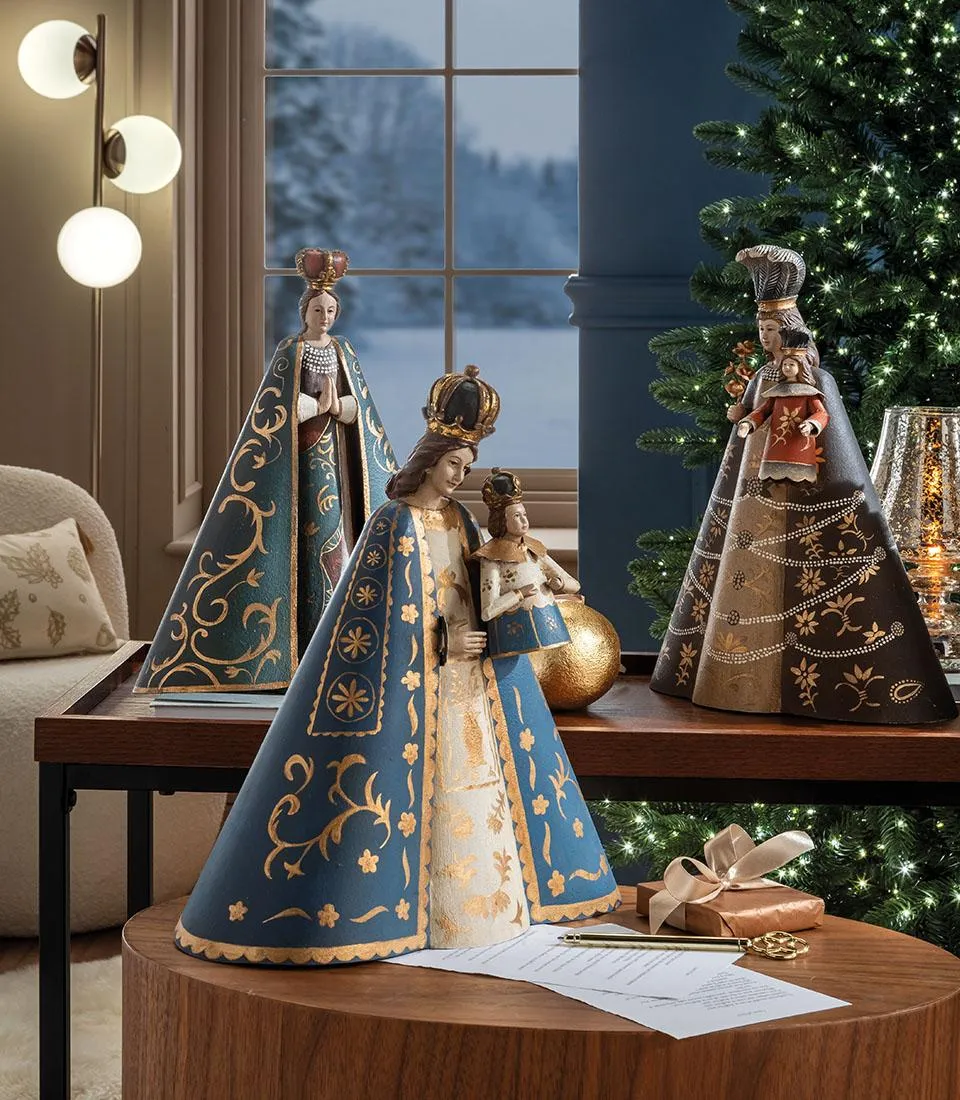 Vergine Maria con mantello verde