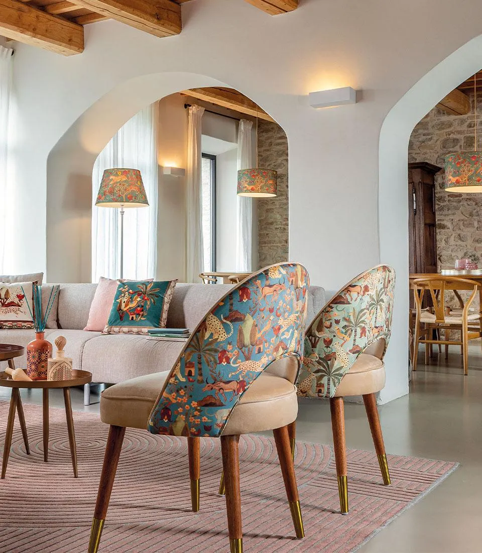 Poltroncina beige e celeste