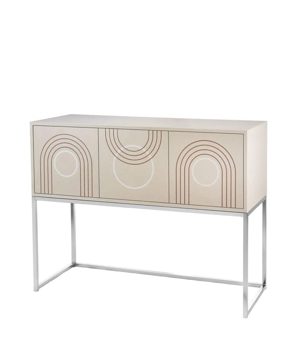 Console with doors, geometric pattern