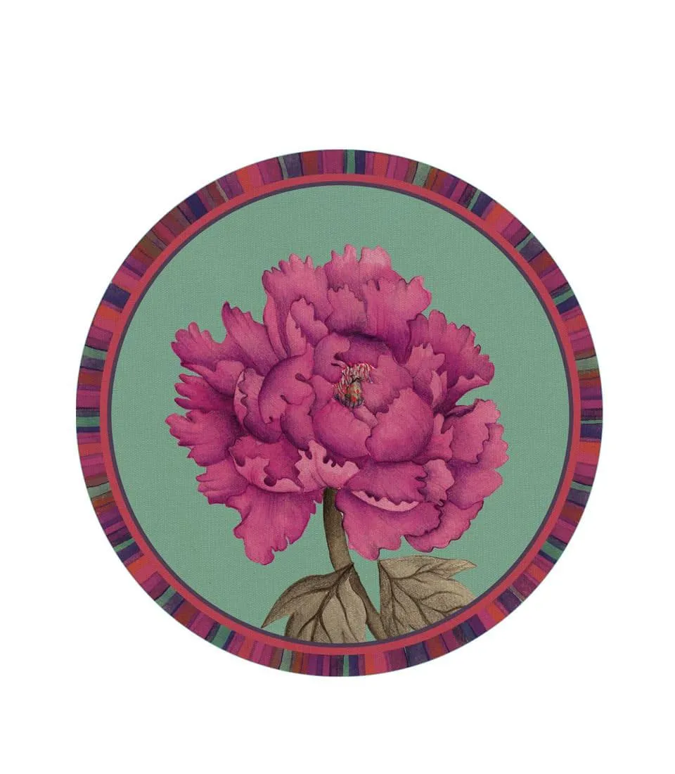Rigid Placemat, teal green - Peonia