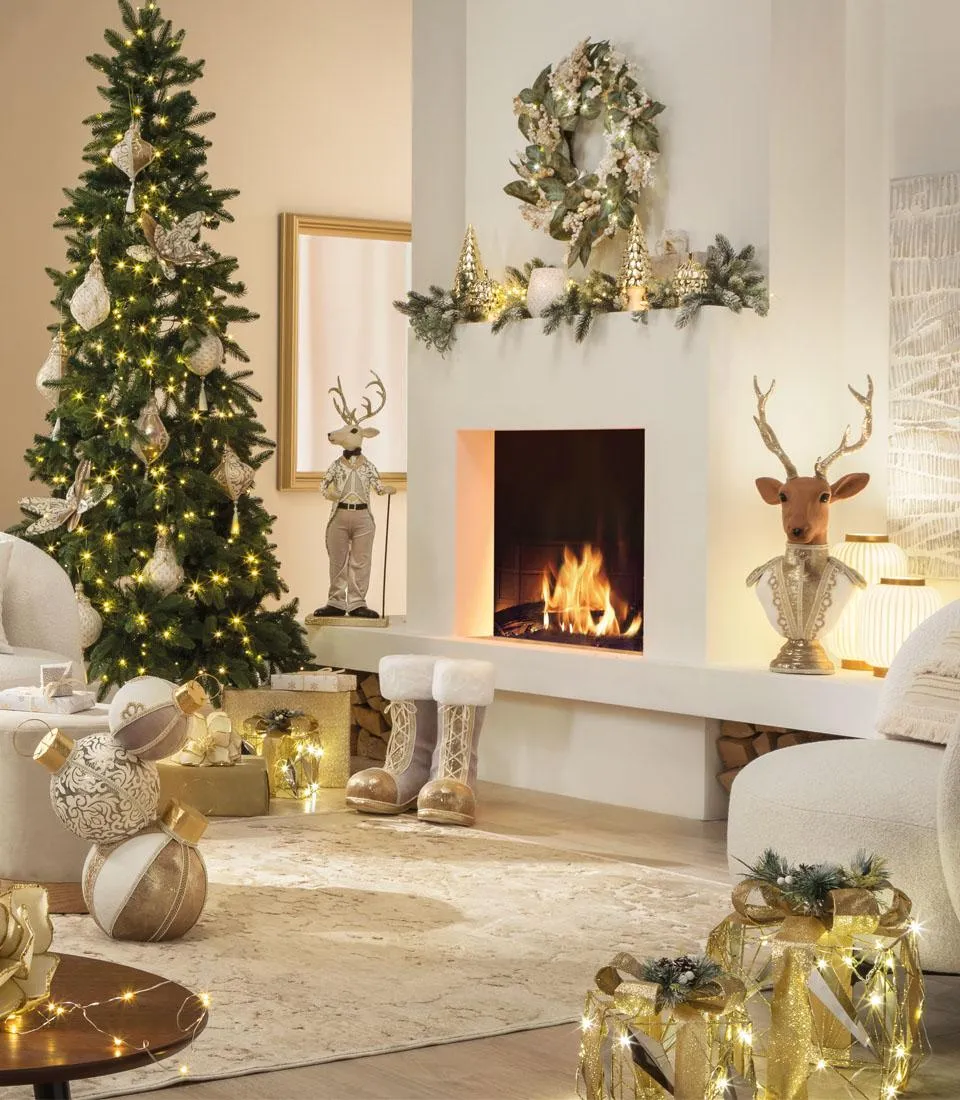 Decorative reindeer with evening dress