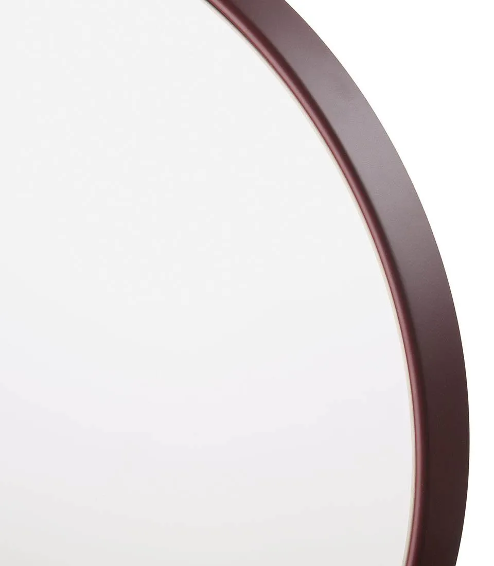 Specchiera tonda grande rosso merlot