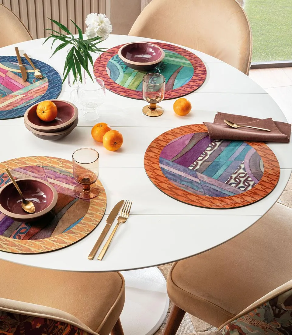 Rigid Placemat, rust edge - Orizzonti di Seta