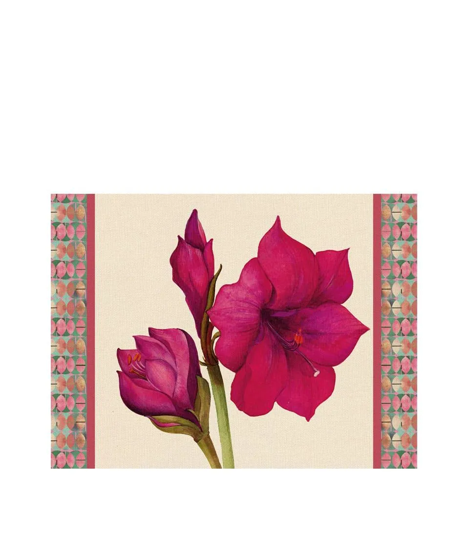 Rigid Placemat, ivory - Amaryllis