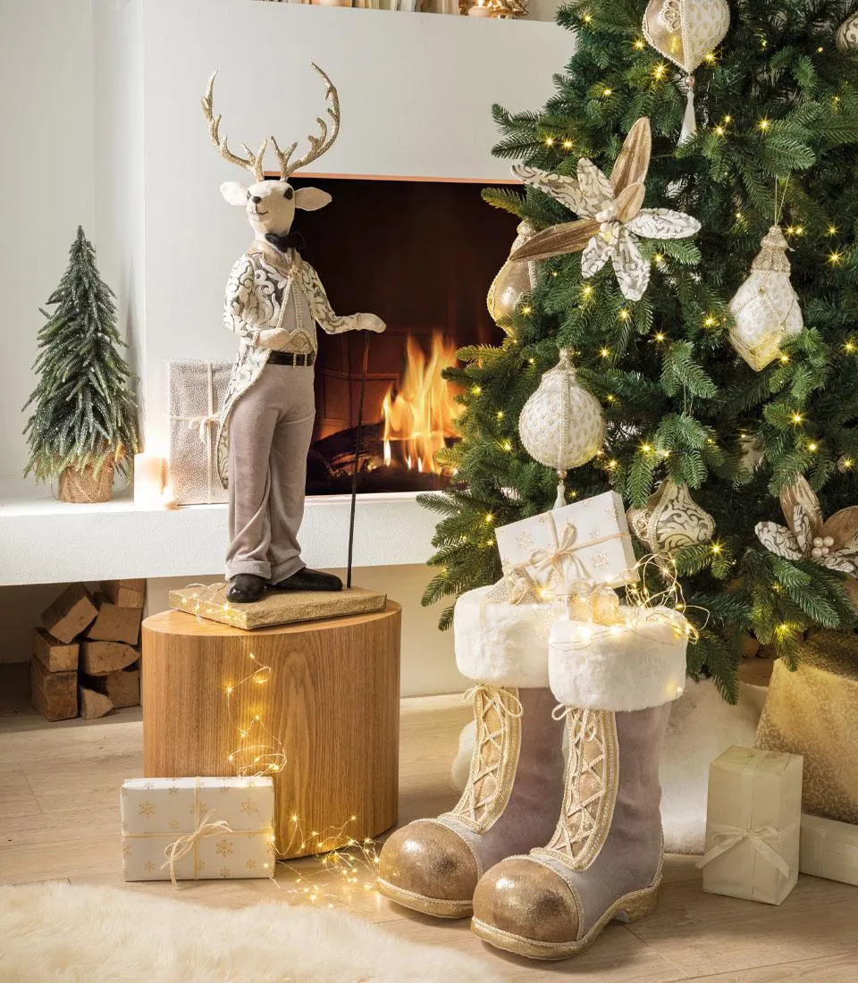 Decorative reindeer with evening dress