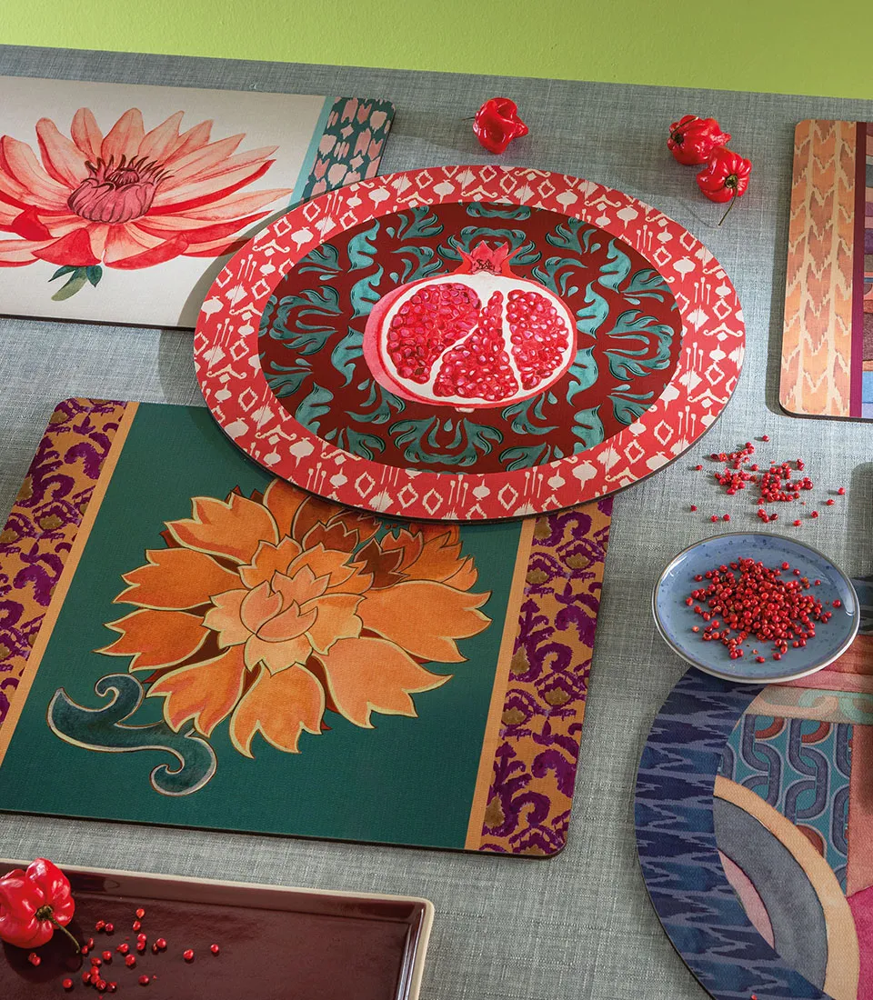 Rigid Placemat, light blue - Melograno d'Oriente