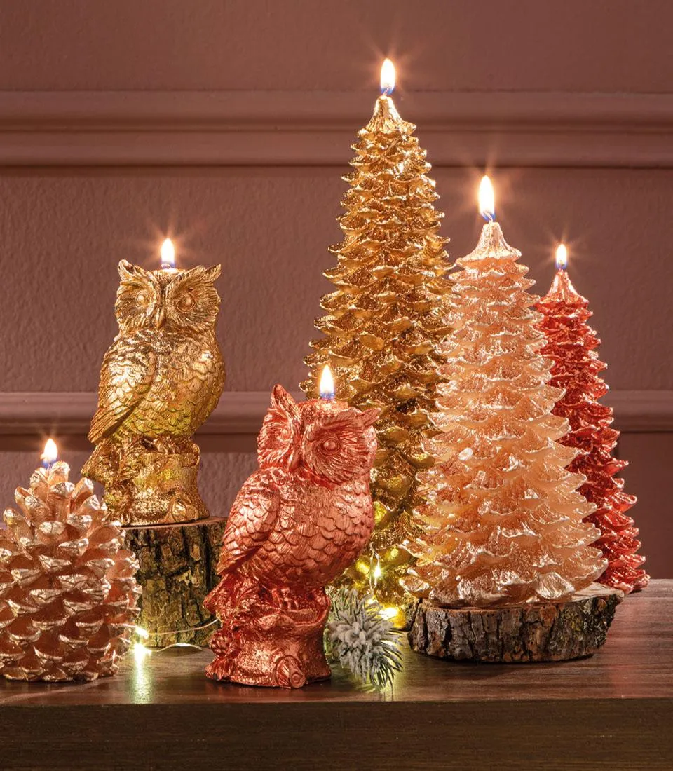 Large champagne candle tree