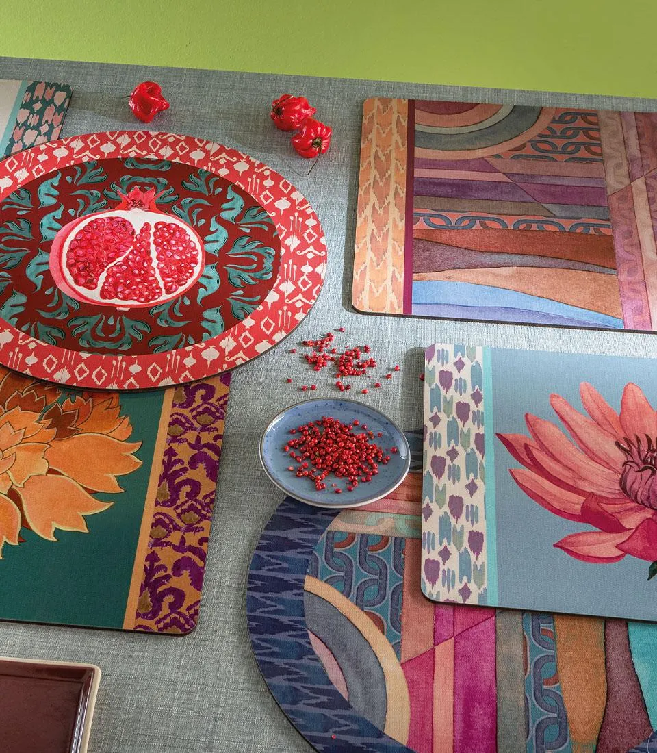 Tovaglietta rigida cornice ruggine - Orizzonti di seta