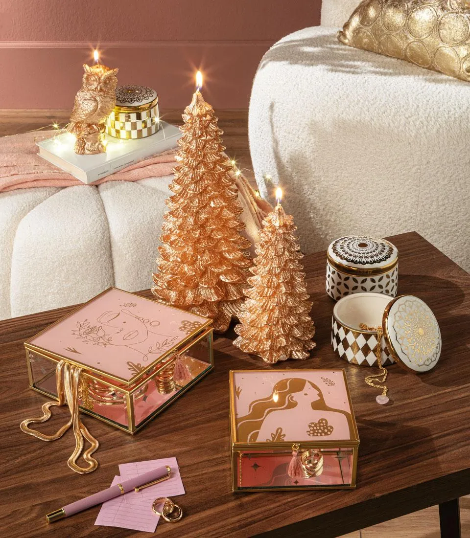 Large champagne candle tree