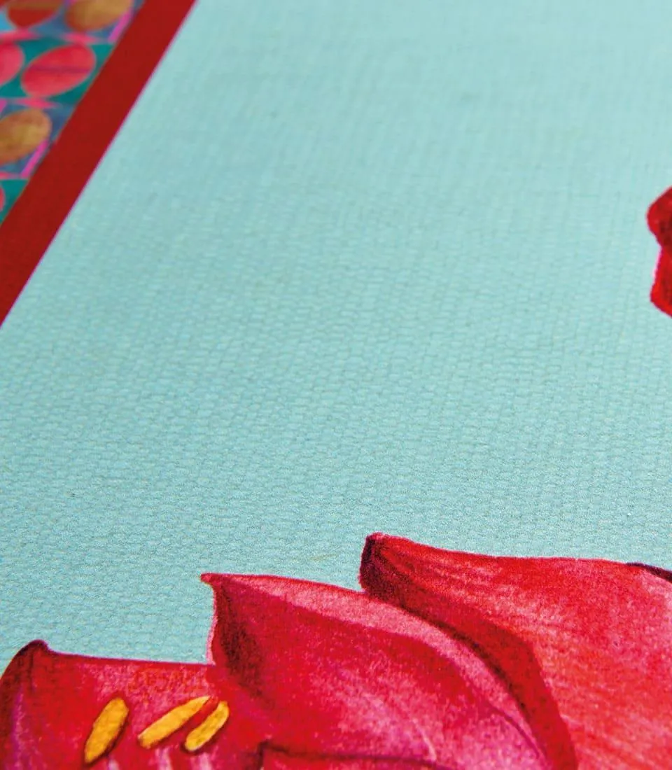 Rigid Placemat, teal green - Giglio Orientale