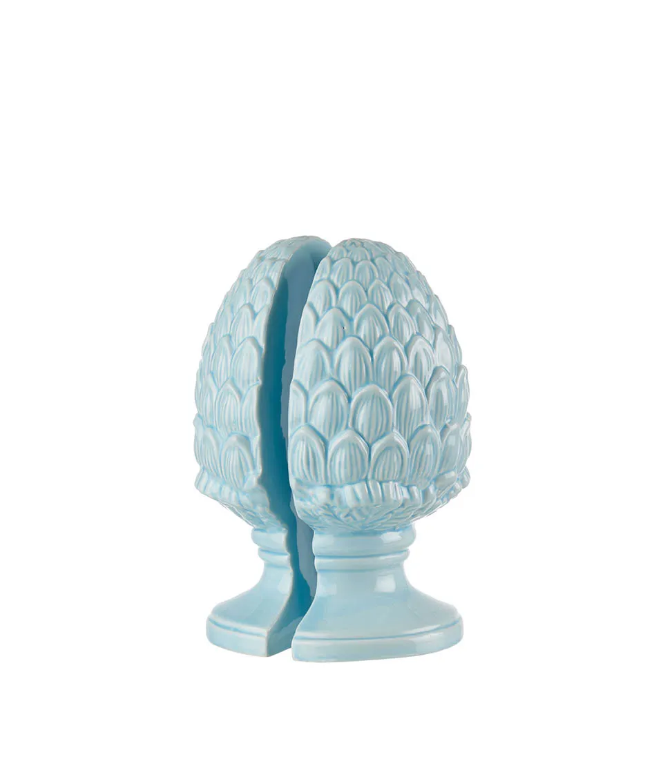 Bookend pinecone, light blue - set 2 pcs.