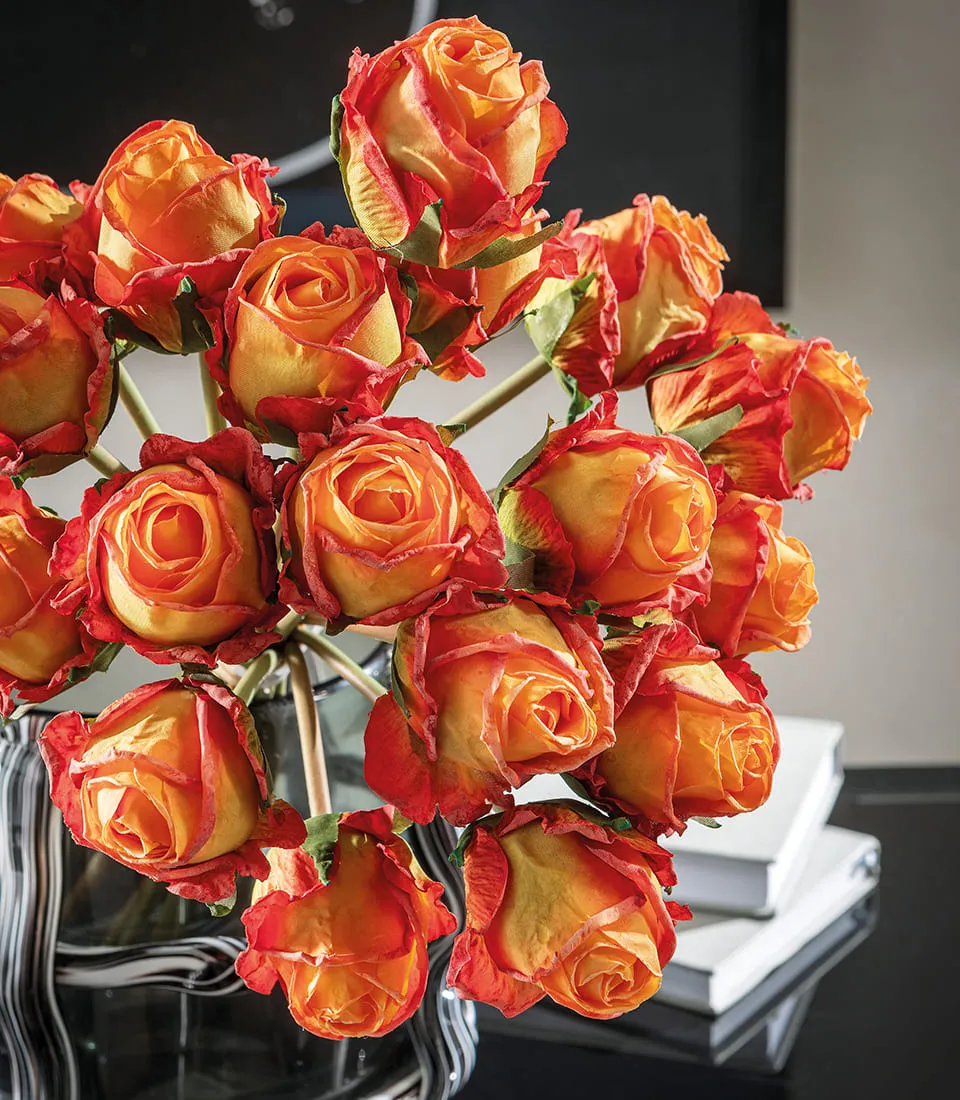 Bouquet 18 rose arancioni