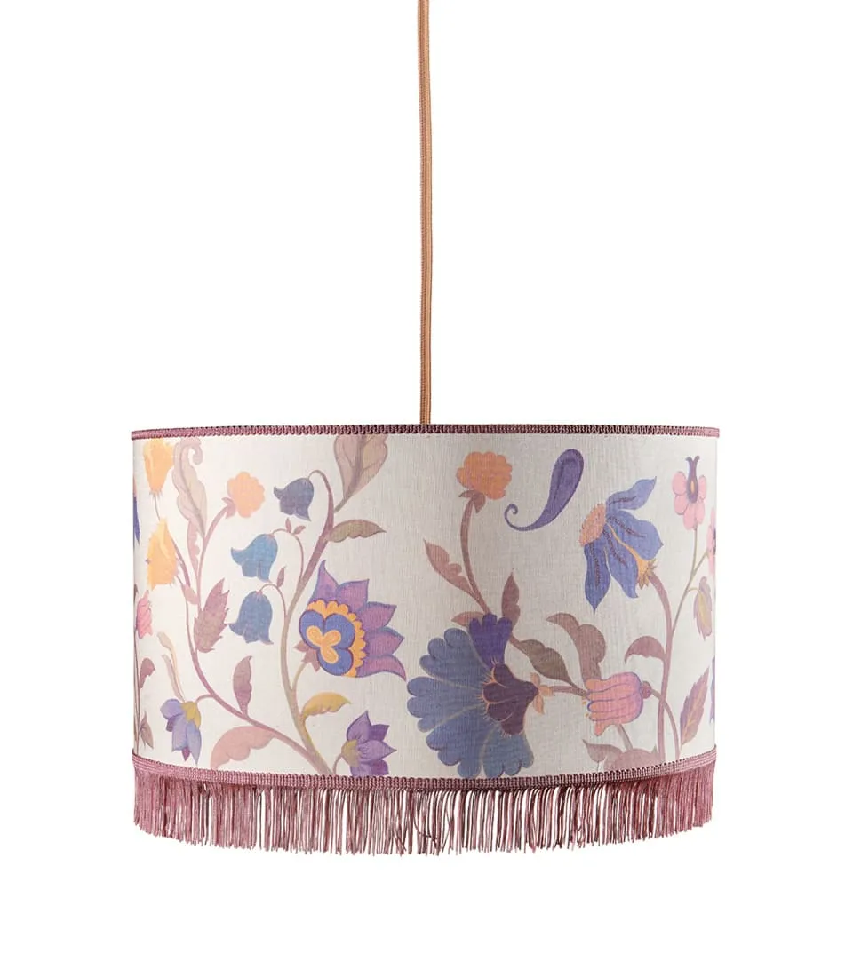 Cilyndrical pendant shade with fringes - Bloomfield