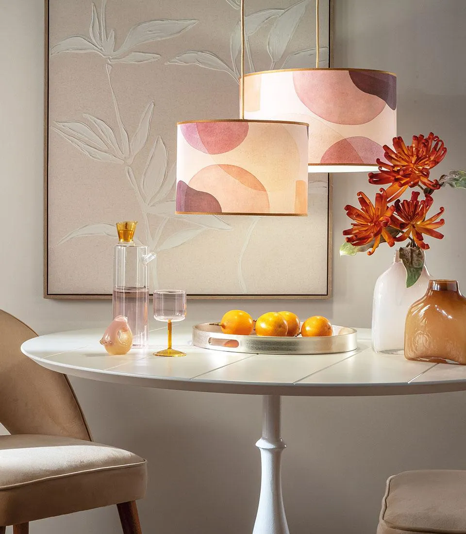 Cylindrical Pendant Shade - Dune di seta