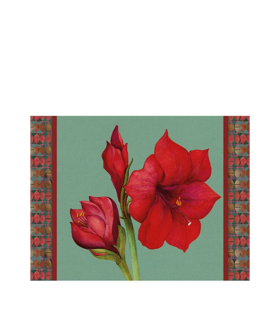 Rigid Placemat, teal green - Amaryllis