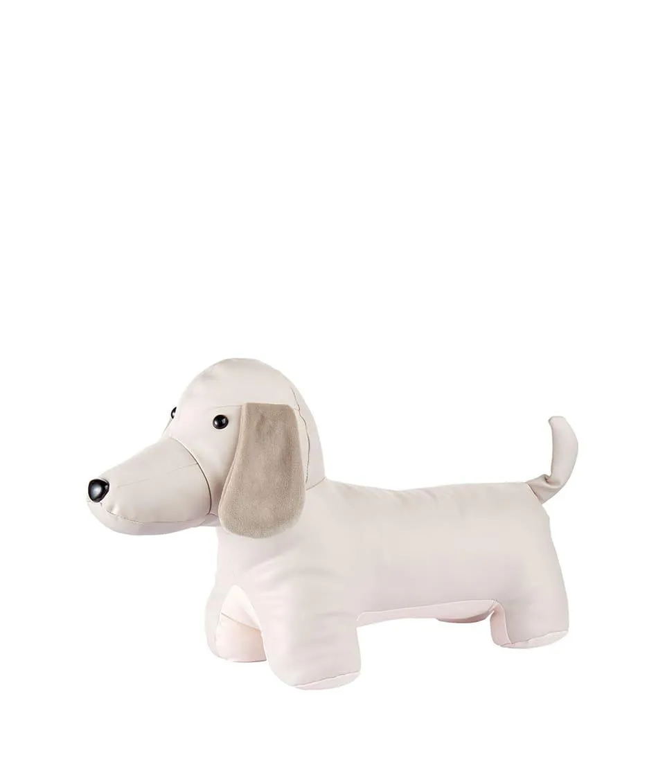 DOOR STOPPER DOG, IVORY
