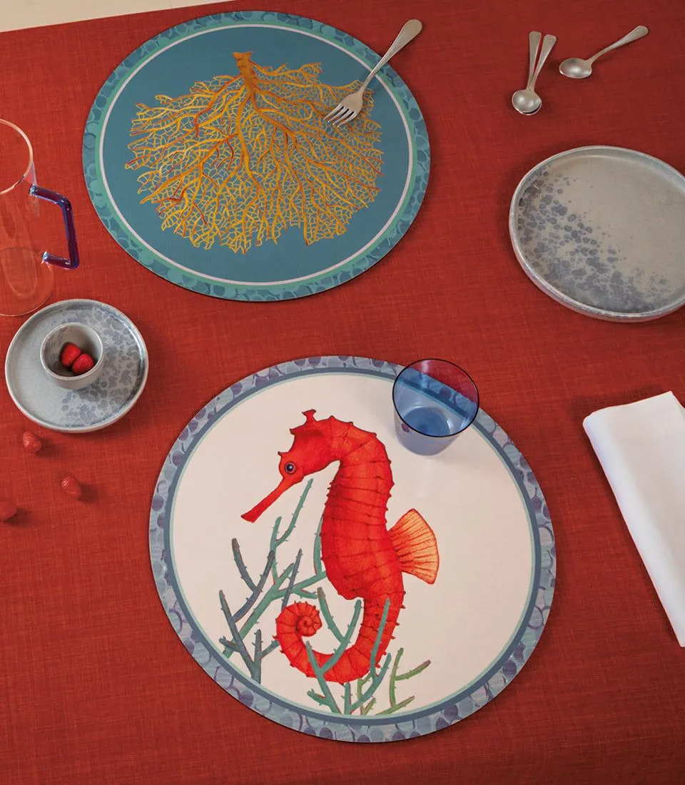 Rigid Placemat, ivory - Cavalluccio marino