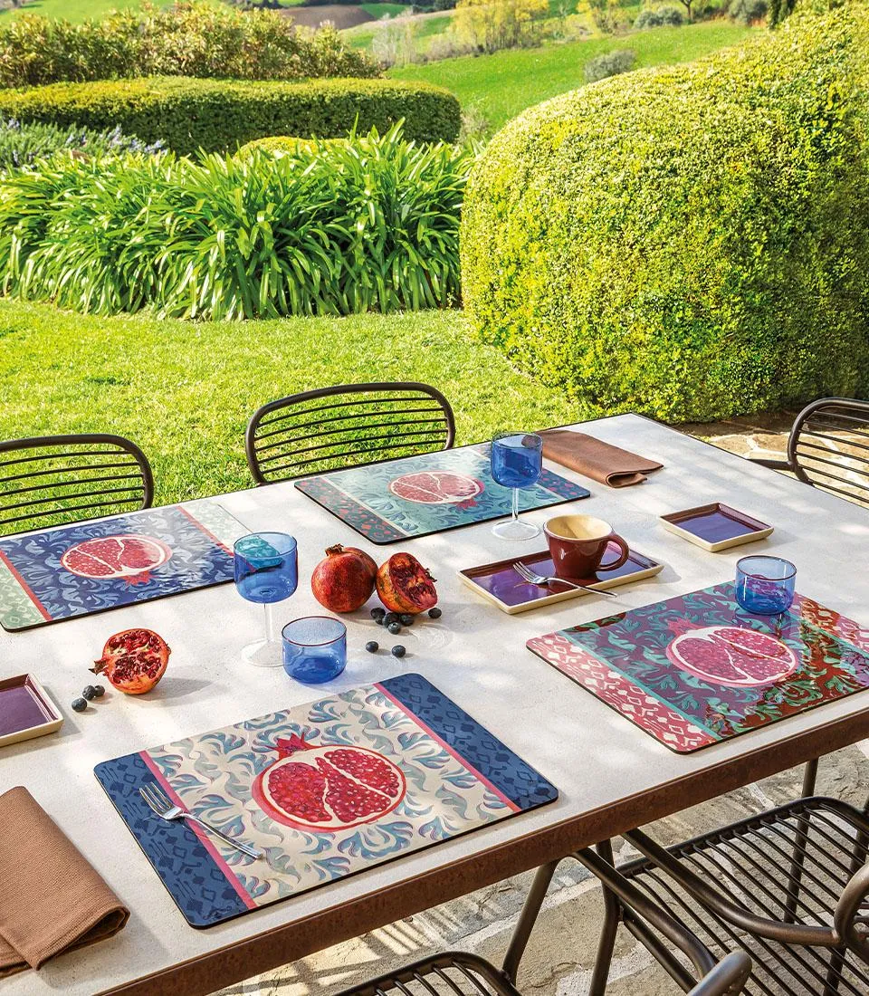 Rigid Placemat, blue - Melograno d'Oriente