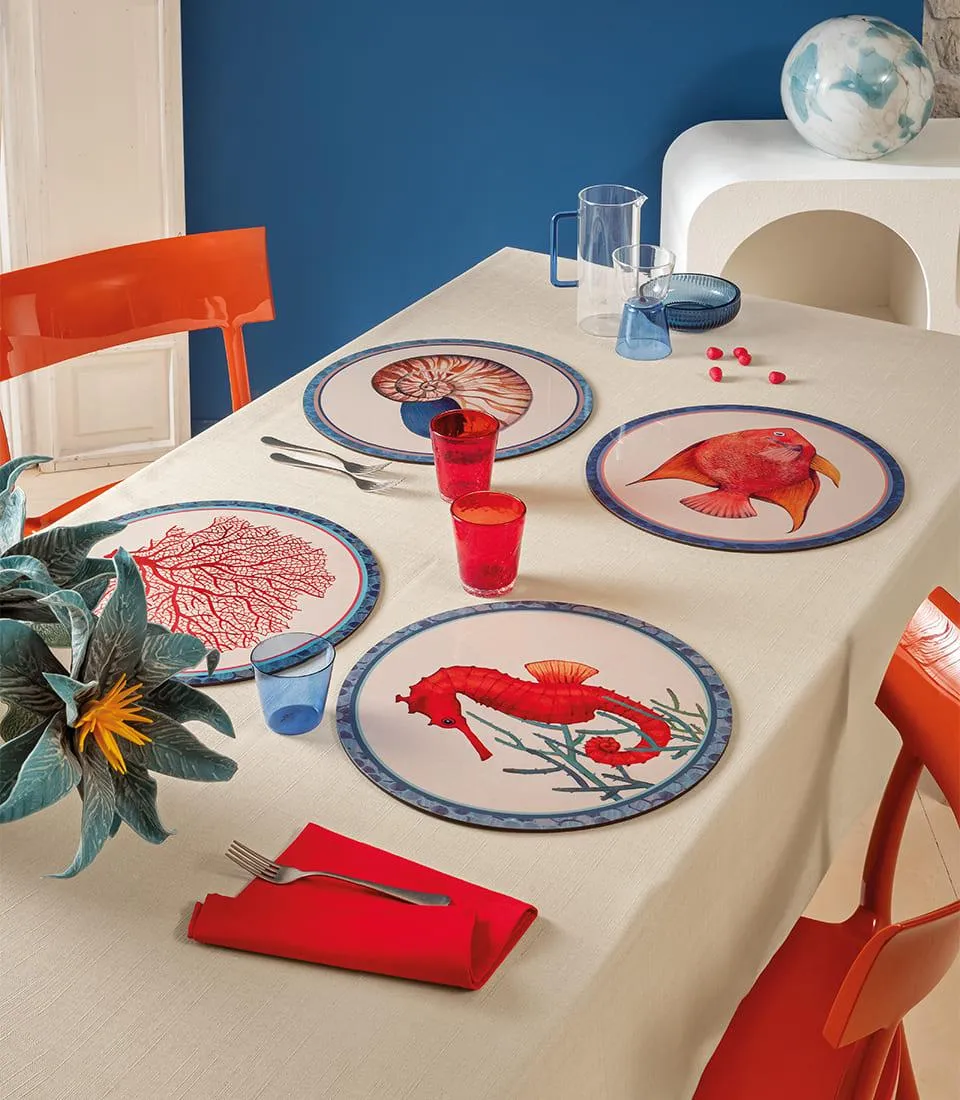 Rigid Placemat, ivory - Nautilus