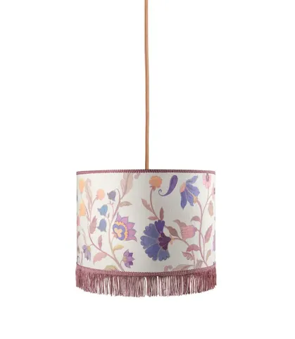 Cilyndrical pendant shade with fringes - Bloomfield