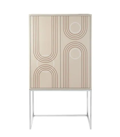 High cabinet with doors, geometric pattern