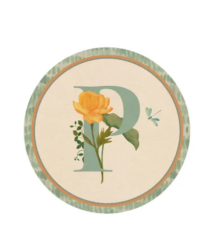 RIGID PLACEMAT, IVORY, Ø39 - MONOGRAM P